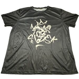 Kings of Clouds Black Rhinestone Skull Graffiti Graphic T-Shirt Mens Size 10 XL